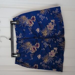 90s Windsor Chinese Floral Print Mini Skirt